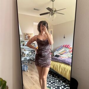 Forever 21 Velvet Mini Dress in Purple